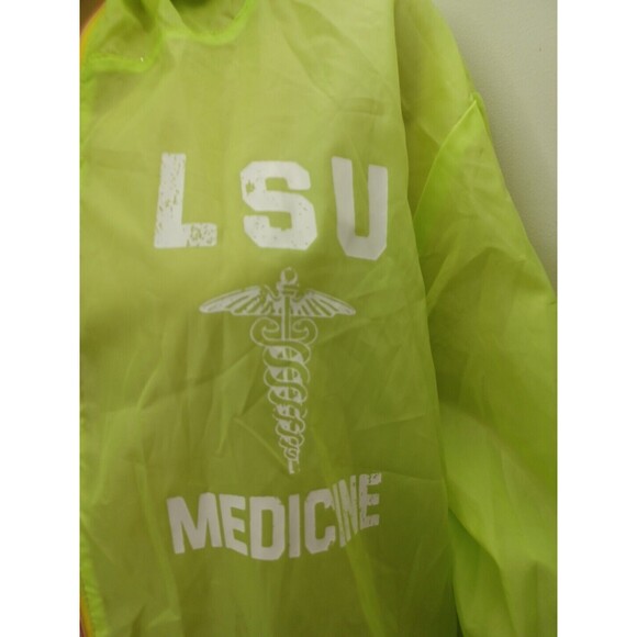 LSU Medicine Raincoat Jacket Hooded Neon Green XL - Picture 3 of 13
